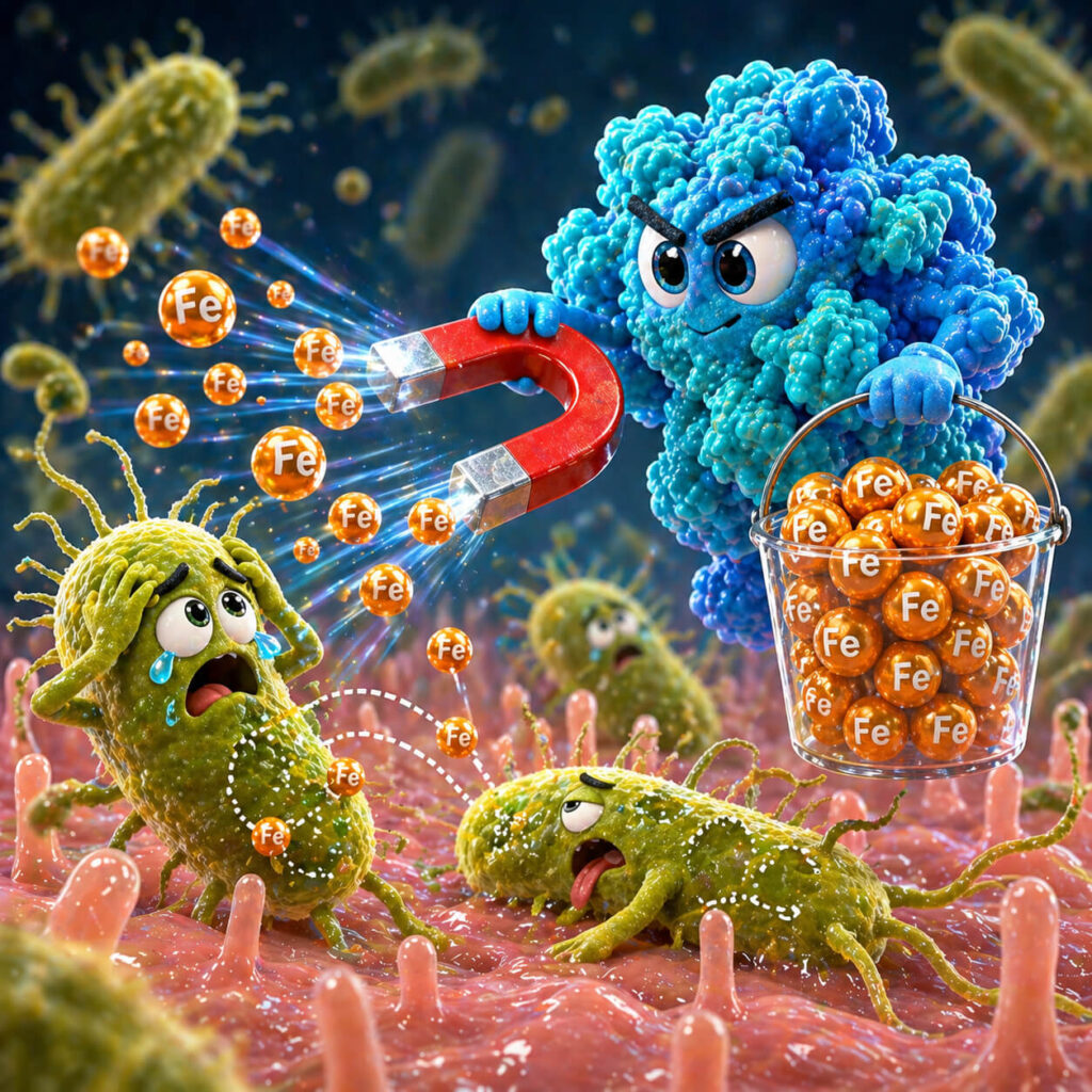 lactoferrin iron stealing protein boogers