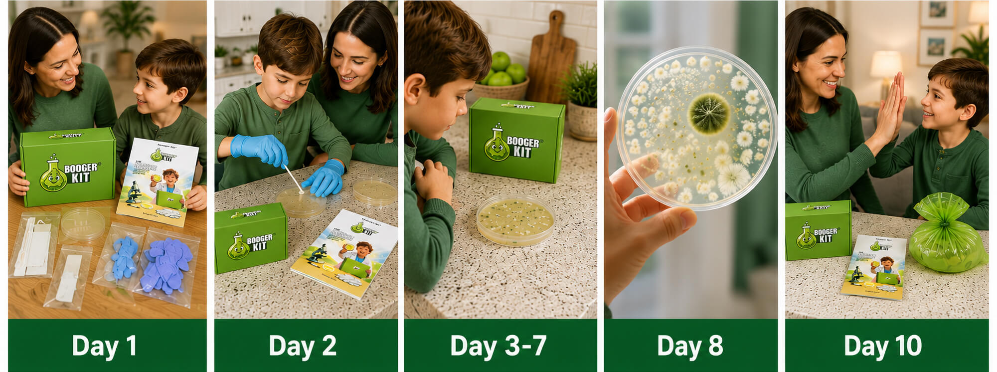 10-day step-by-step plan using Booger Kit to help kids stop picking their nose