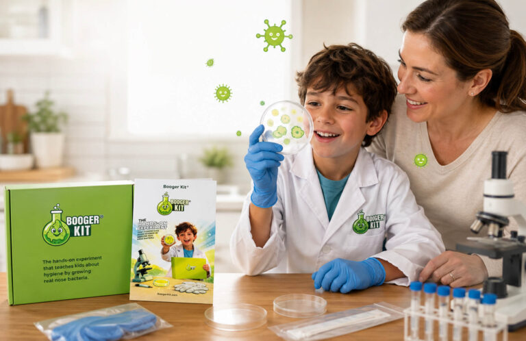 how to get my kid to stop picking their nose with Booger Kit science experiment
